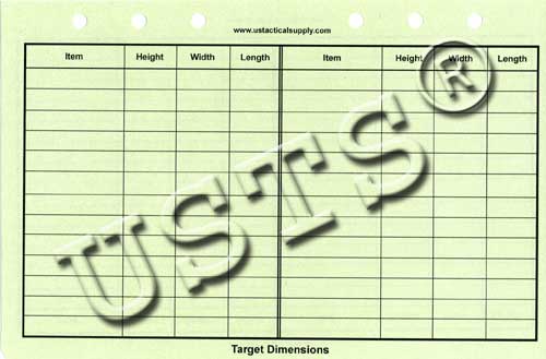 Modular Sniper Data Book Target Dimension Sheets